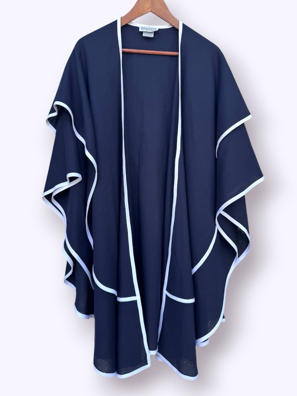 Vintage Mansfield London Navy Wool Cape